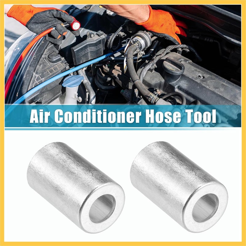 REPAIROCK 2pcs Car Aluminum Cylindrical Air Conditioner Pipe Joint Fitting Sleeve 12mm 19mm Hole Dia Auto Replacement Parts - Image 2